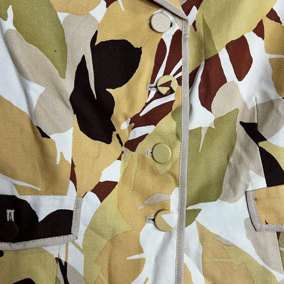 NWT - Norton McNaughton Women’s Blazer - Ivory - Size 14 Petite - Lead Print - Picture 6 of 8